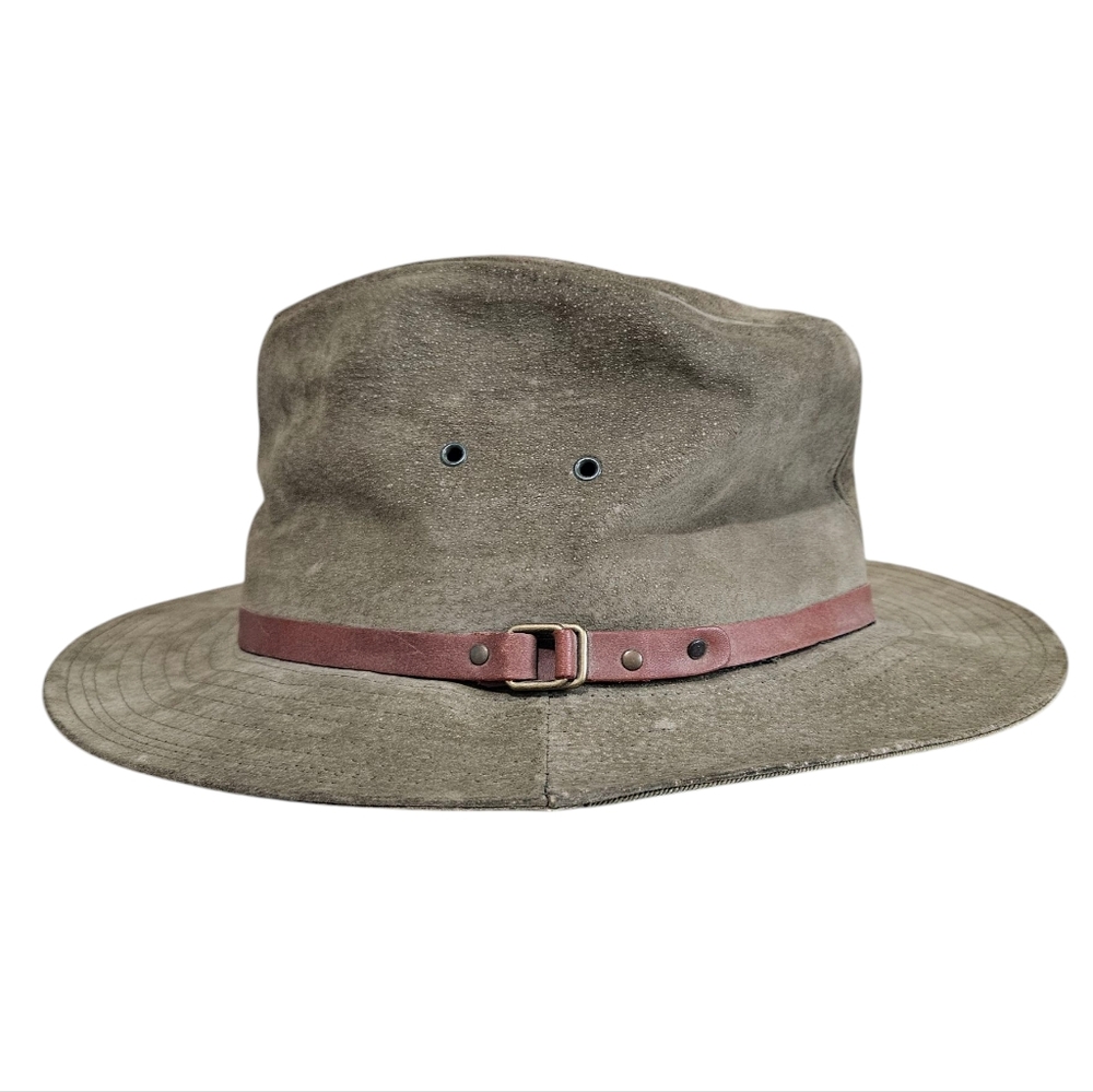 Kangol Vintage Leather Fedora Green